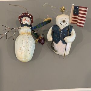 Snowman Couple Christmas  Ornaments